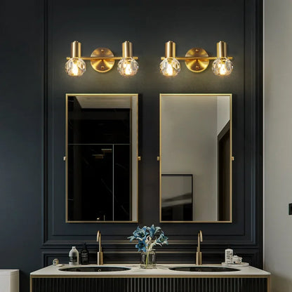 DecorBites™ Gold Crystal Wall Lamp Study Bedroom LED Light Fixture Modern Luxe Decoration