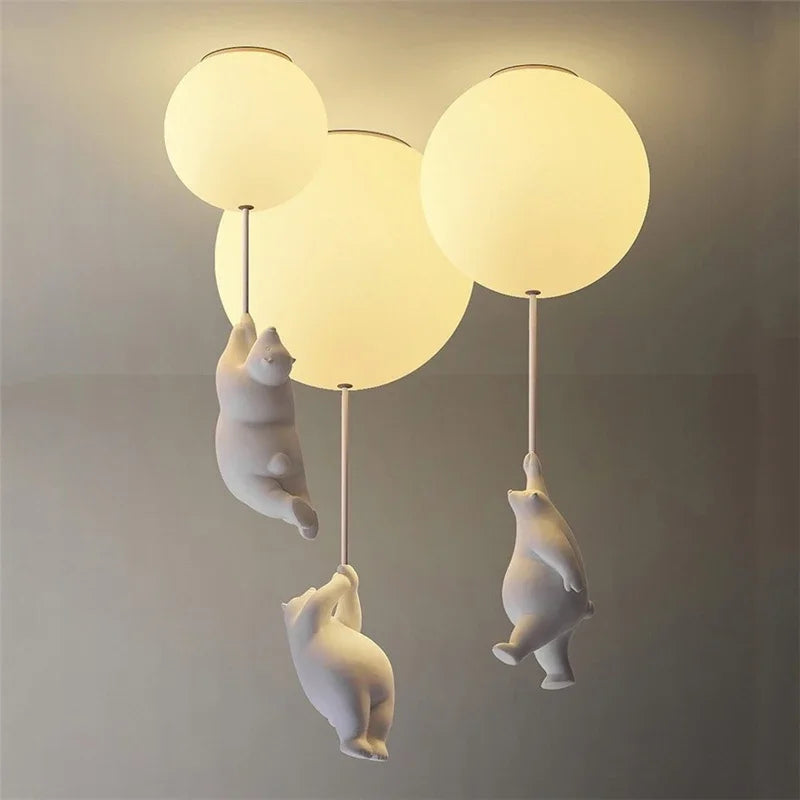 Bear LED Pendant Light Dia30cm Kids Room