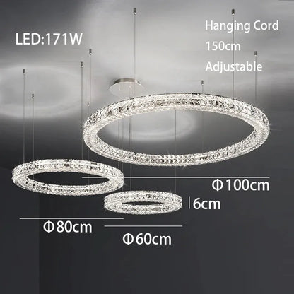 DecorBites™ Crystal LED Chandelier: Modern Luxury Chrome Steel & Clear K9 Crystal Lighting