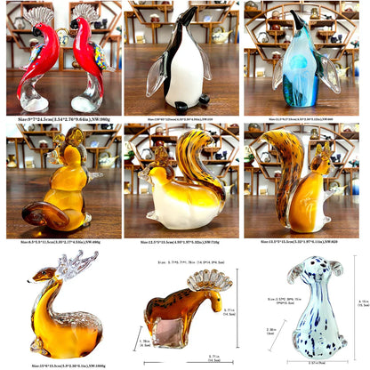 Decorbites™ Handgefertigte Kristall-Sikahirsch-Figur aus Blasglas Tierhandwerk Wohnungsdekoration