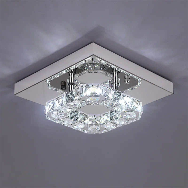 Decorbites™ Kristall-LED-Deckenleuchte: Moderner quadratischer K9-Kronleuchter, dimmbares Edelstahlarmatur.