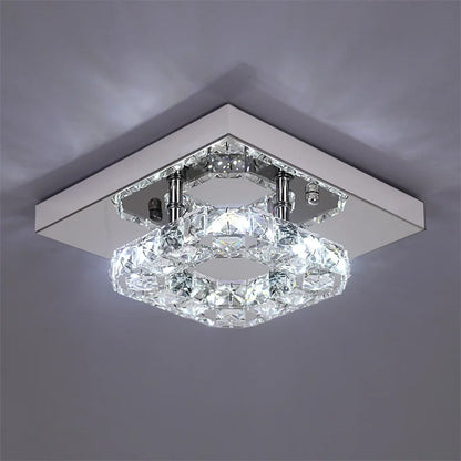 Decorbites™ Kristall-LED-Deckenleuchte: Moderner quadratischer K9-Kronleuchter, dimmbares Edelstahlarmatur.
