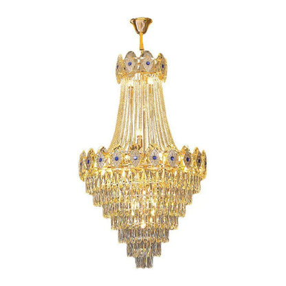 Decorbites™ Gold Runder Kronleuchter Dimmbare LED-Treppenlichter Luxus-Hängeleuchte