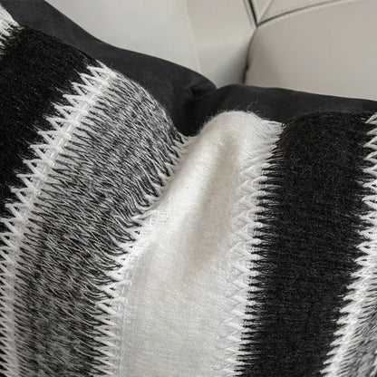 Decorbites™ Gestrickte Häkel-Kissenbezug Schwarz Grau Weiß Nordisch Einfach Luxuriös Kissenbezug