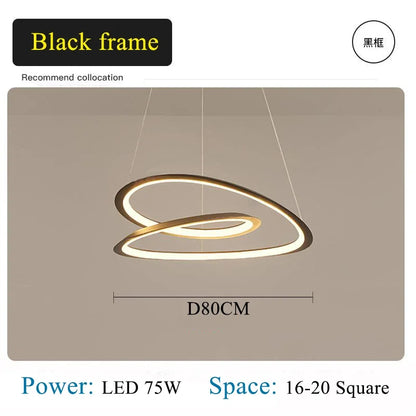 Decorbites™ Kepler Rund LED Kronleuchter für Wohnzimmerdekoration Weißer Pendellampenschirm