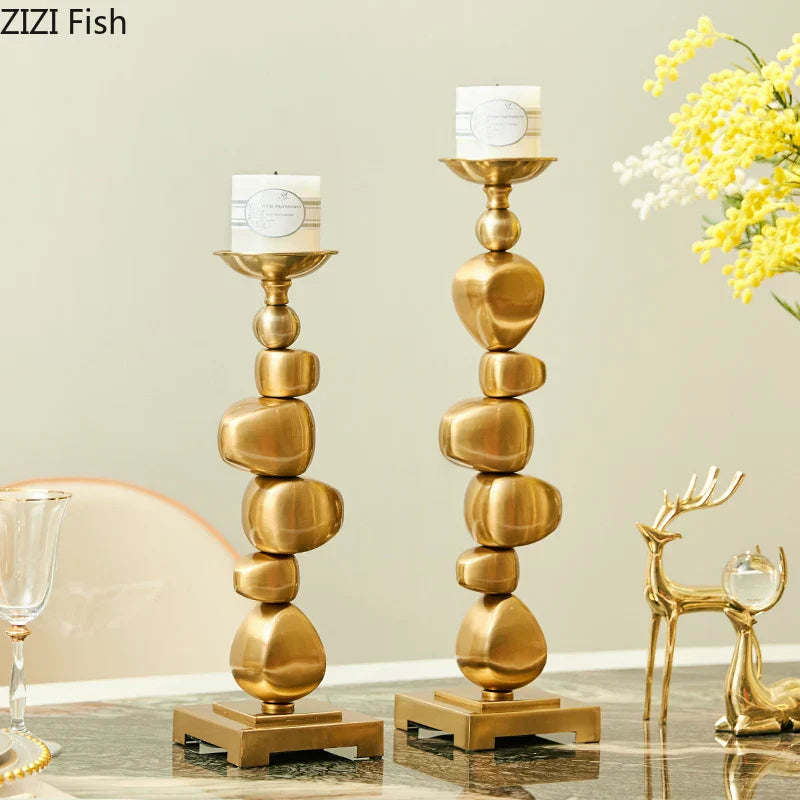 Decorbites™ Goldlegierter Stein-Stapel-Leuchter-Ornament Heimduftbehälter