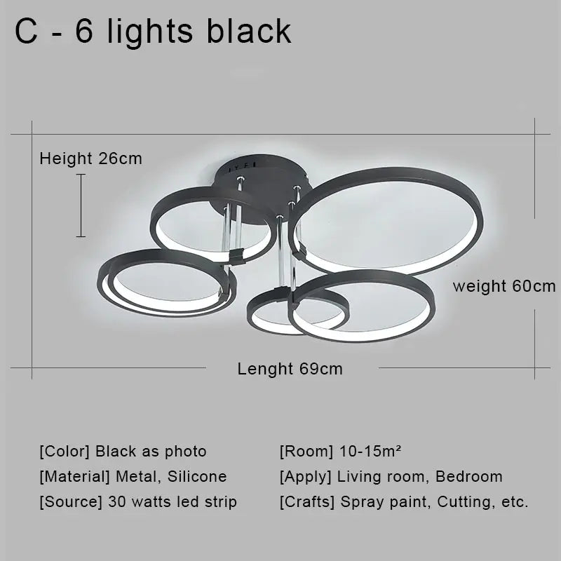 White LED Remote Chandelier