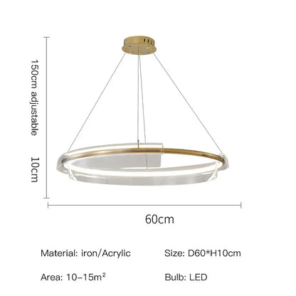 Decorbites™ Goldring-Leuchter LED-Hängeleuchte Moderne Hängelampe für die Heimdekoration