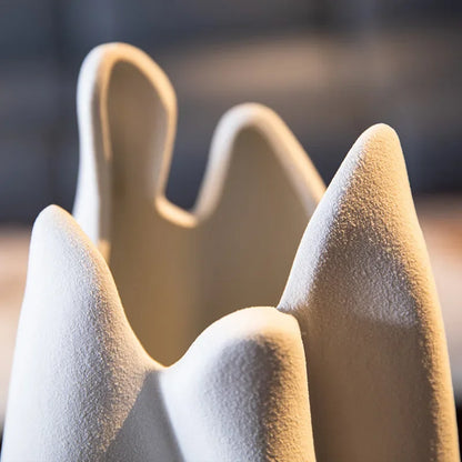 DecorBites™ Irregular Pleated Ceramic Vase for Home Decoration and Floral Arrangement