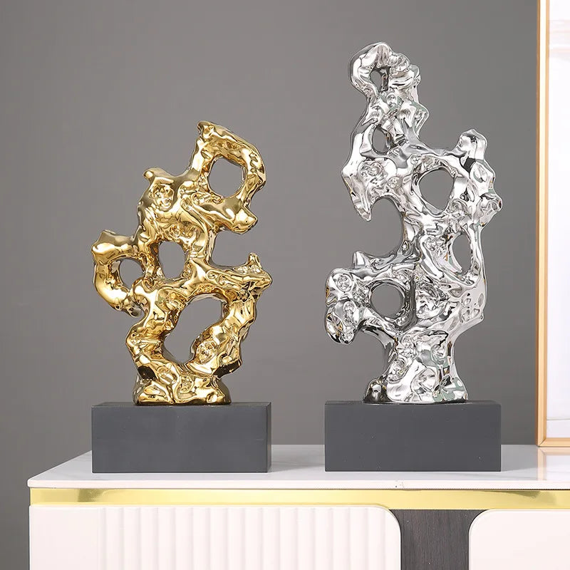 Gold Coral Stone Sculpture