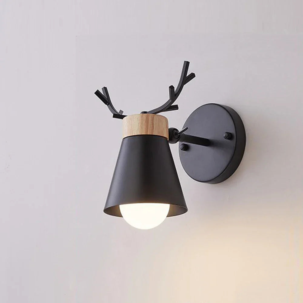 Decorbites™ LED Geweih-Wandleuchte Holz Nordisch Vintage Modern Loft Schlafzimmer-Beleuchtung E27