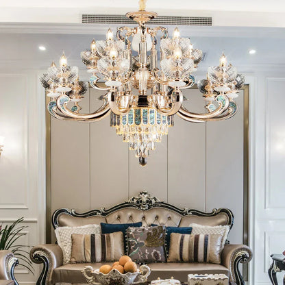 DecorBites™ Crystal Candle Chandelier: Modern European Living Room Lighting