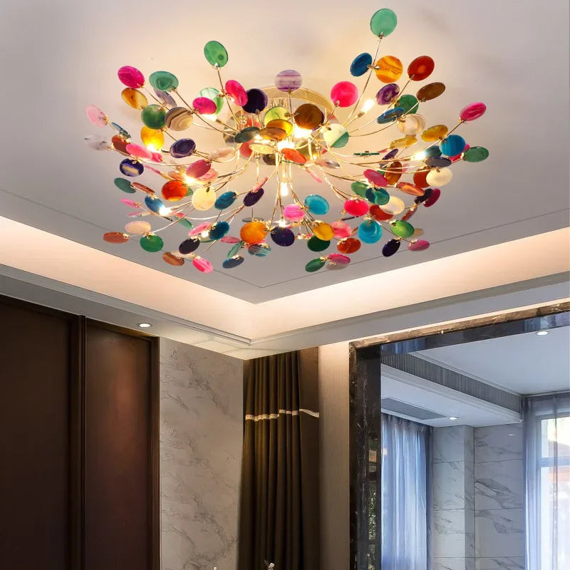 Decorbites™ Blatt-Achat-Deckenleuchte: Modernes nordisches Jade-Design für Wohnzimmer, Restaurant, Schlafzimmer