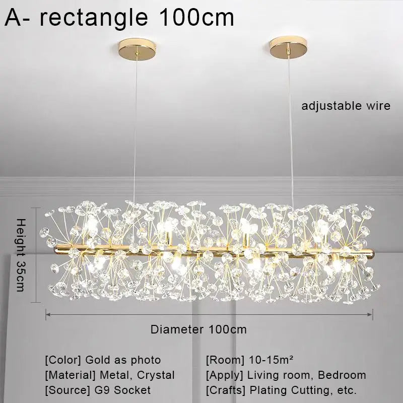 DecorBites™ Crystal LED Ceiling Pendant Chandelier for Home Decoration and Lighting