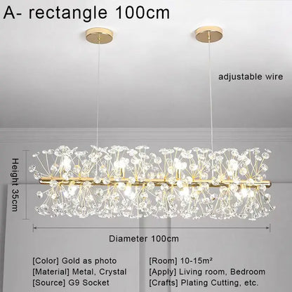 DecorBites™ Crystal LED Ceiling Pendant Chandelier for Home Decoration and Lighting