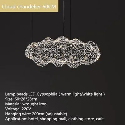 Decorbites™ Wolken-Hängeleuchten: Industrielle Loft-Glühwürmchen-Kronleuchter für Wohnzimmer, Schlafzimmer, Treppenhaus