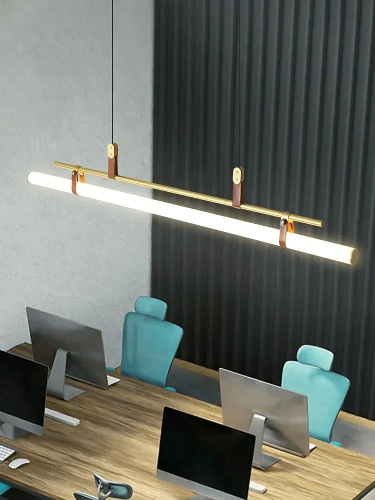 Decorbites™ Eden Moderne Schwarze Goldene Lederrohr-LED-Hängeleuchter
