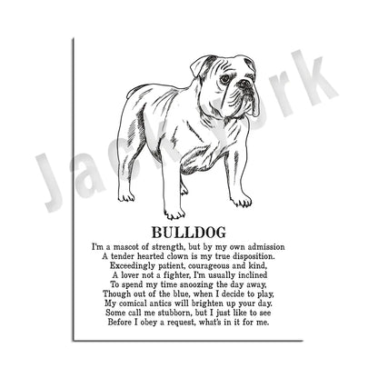 Decorbites™ Gemütliche Hunde-Kollektion: Hundepoesie-Poster mit Lhasa, Schäferhund, Terrier, Bulldogge, Tibetischer, Yorkie