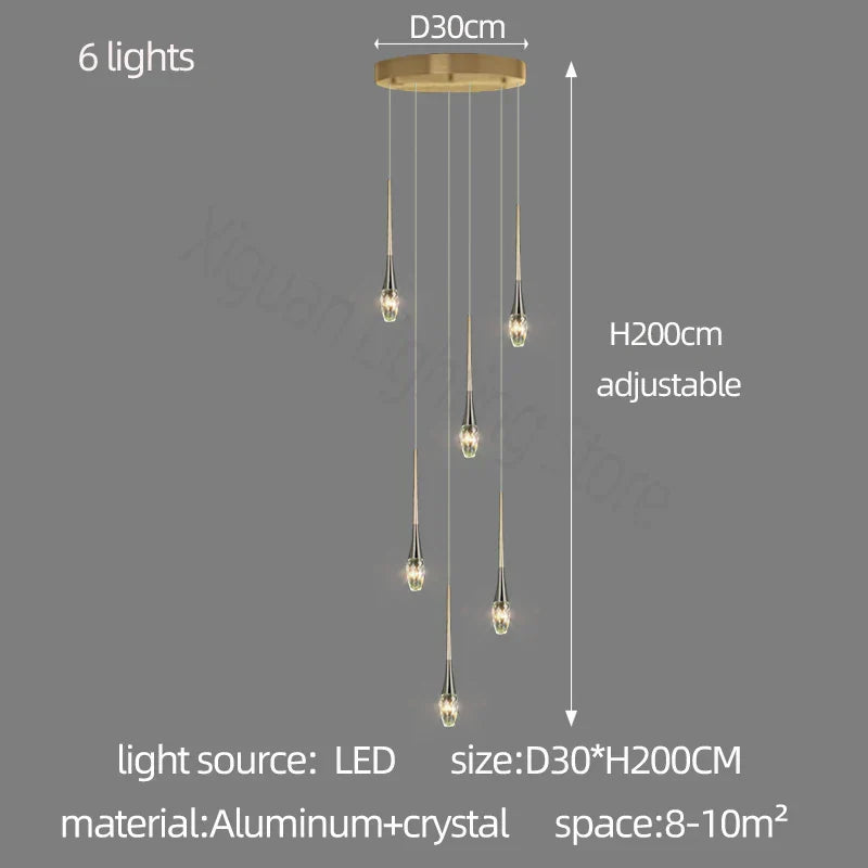 DecorBites™ Elegant Crystal Chandelier for Duplex Villa, Restaurant, and Living Room