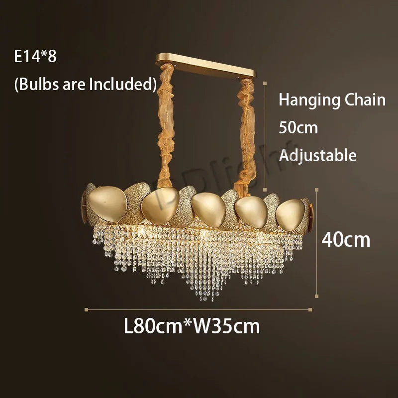 DecorBites™ Crystal Tassles Pendant Light: Modern Luxury Chandelier for Living Room