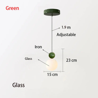 European White Glass Globe Pendant Light