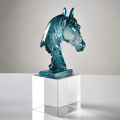 Decorbites™ Pferde-Kopf-Kristall-Statue - Dekorative Raumskulptur