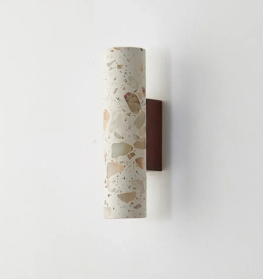 DecorBites™ LED Wall Sconce Modern Nordic Wood Canopy Terrazzo Bathroom Mirror Light