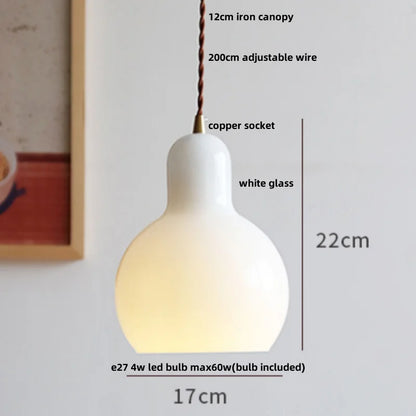 DecorBites™ Glass LED Pendant Lamp | Adjustable Nordic Hanging Light