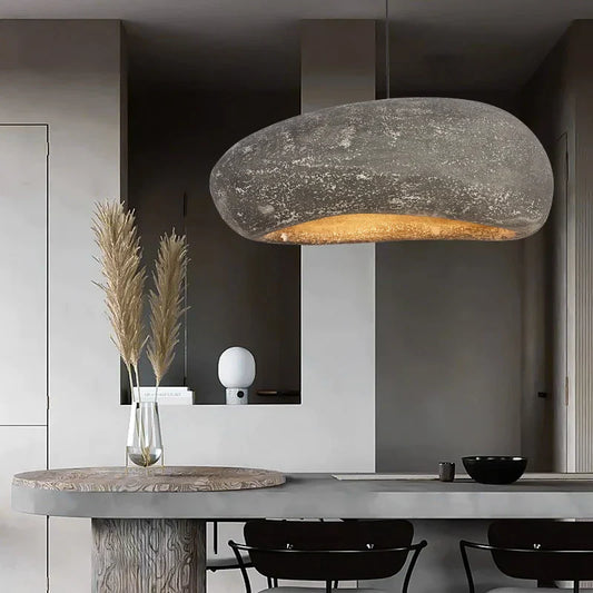 DecorBites™ Handmade Polystyrene Indoor Pendant Lamp - Dinning Island Coffee Shop Bar Rock Wabi Sabi