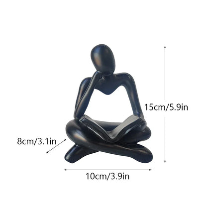 DecorBites™ Abstract Resin Book Figurines for Home Office Decor