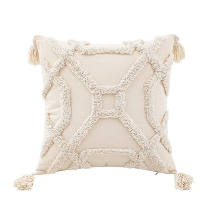 Decorbites™ Geometrisches Tufted-Kissenbezug Beige Patchwork-Kissenbezüge Wabi-Sabi-Stil