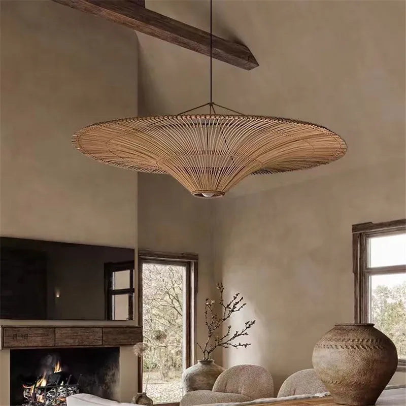 Decorbites™ Handgefertigte Rattan-Hängeleuchte für Esszimmer, Wohnzimmer, Schlafzimmer, Hotel