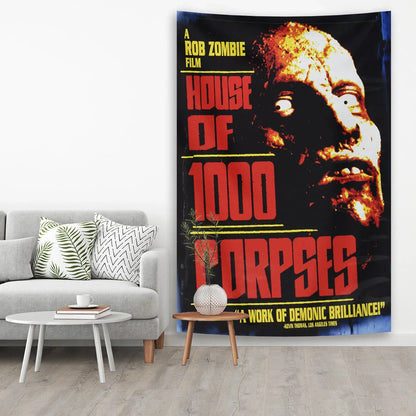 Decorbites™ Horror-Film-Gobelin Halloween-Vorhänge – Psychedelische Heimdekoration Wand-Leinwand
