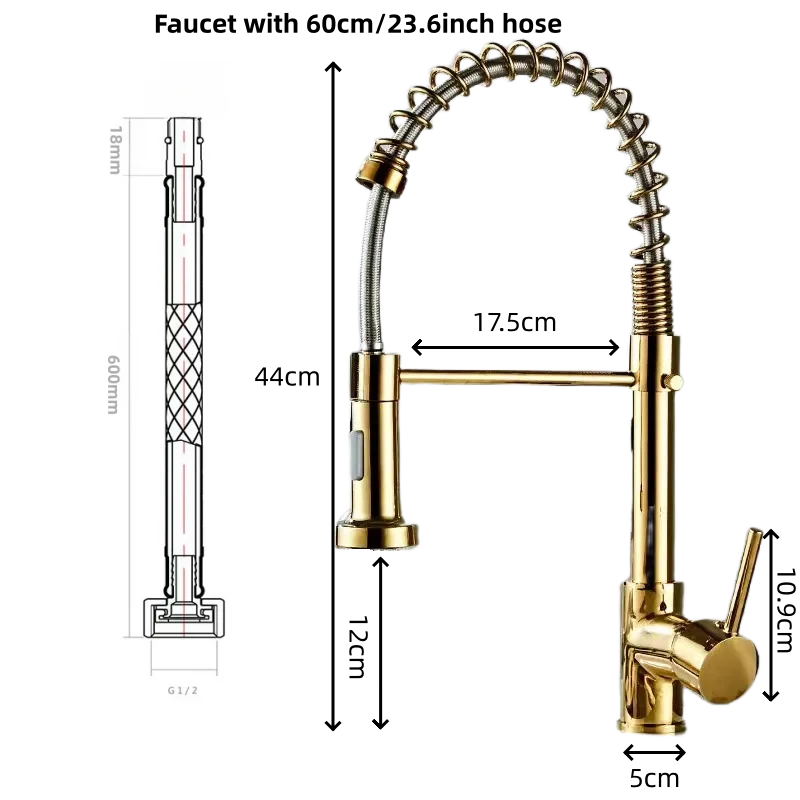 Brushed Nickel Kitchen Faucet Flexible Spout