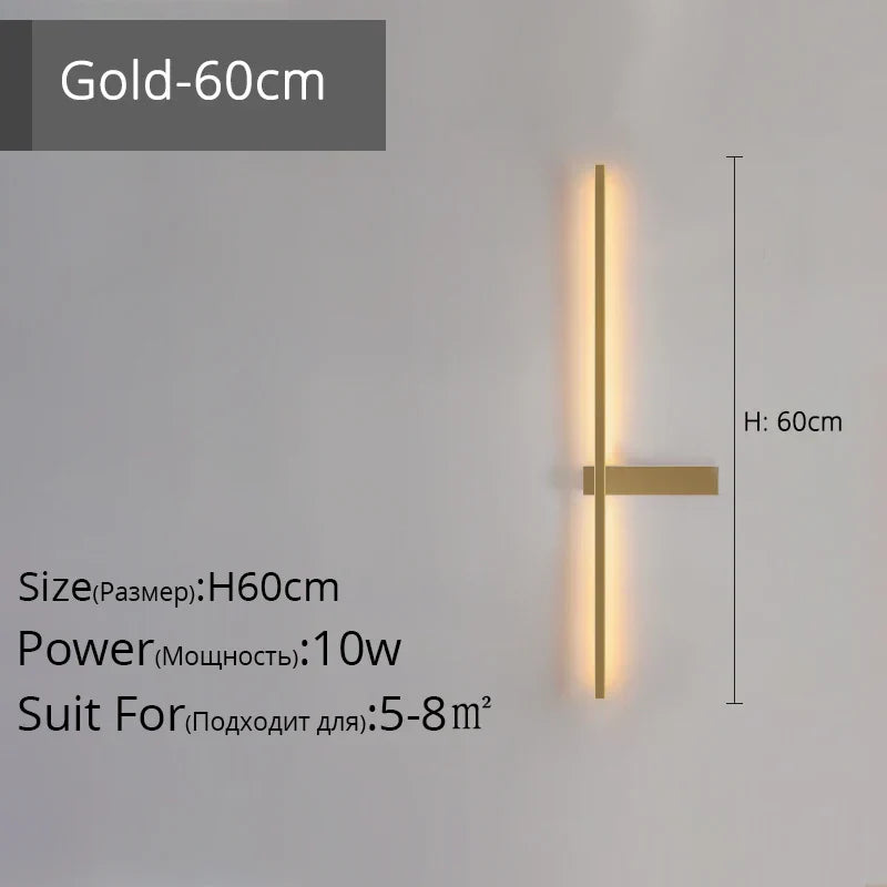 Decorbites™ LED-Wandleuchte, modernes minimalistisches Design, Aluminium, Innenbeleuchtung, Gold/Schwarz, AC85-260V