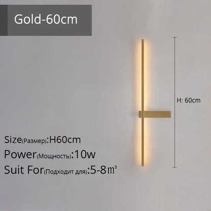 Decorbites™ LED-Wandleuchte, modernes minimalistisches Design, Aluminium, Innenbeleuchtung, Gold/Schwarz, AC85-260V