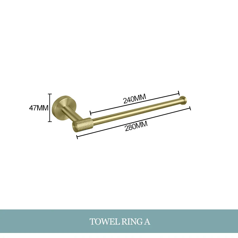 Decorbites™ Gold-Hardware-Set: Handtuchhalter, Toilettenpapierhalter, Bademantel-Haken, Becherhalter