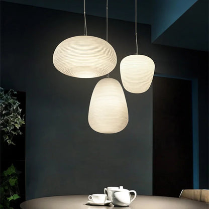 Decorbites™ Glas-Wirbel Kokon-Hängeleuchte - Milchweiß, moderne Hängelampe
