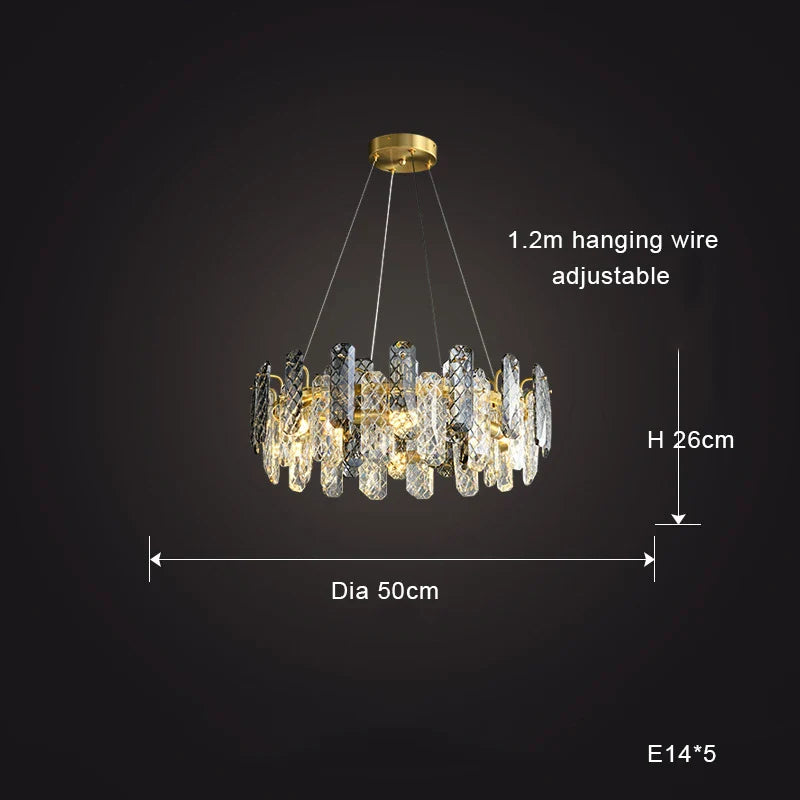Decorbites™ Kristall-Runder Kronleuchter: Moderne Beleuchtung für das Esszimmer, nordischer Stil Dekoration
