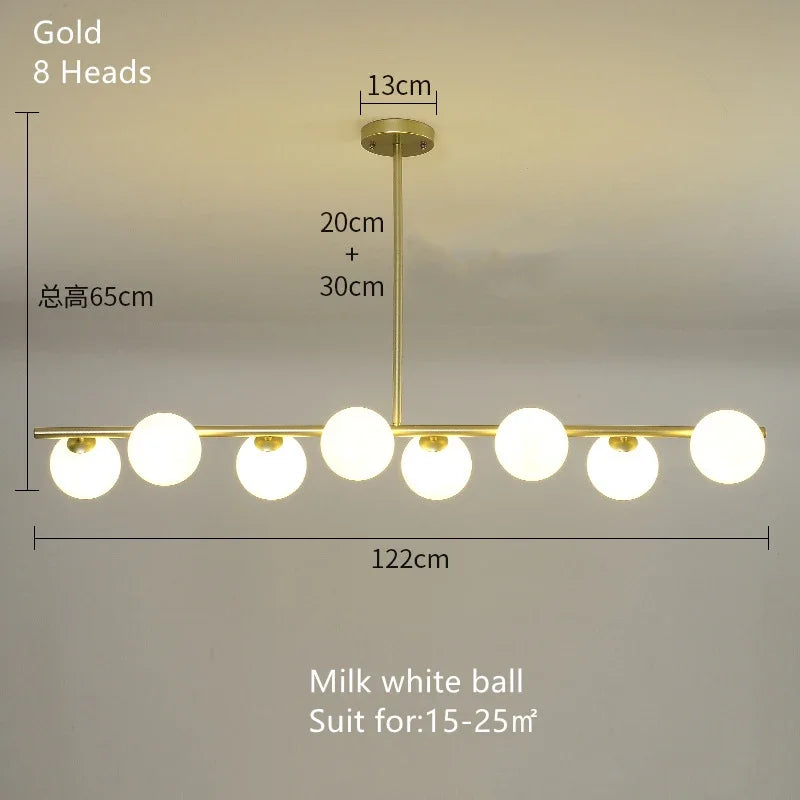 DecorBites™ Glass Ball Pendant Chandeliers LED Hanging Lights for Home Decor