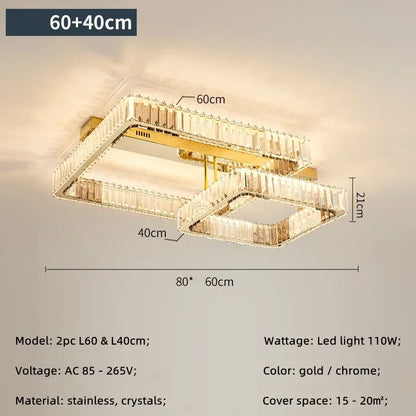Decorbites™ Kristall dimmbare Deckenleuchte - Luxus-Leuchte für Wohnzimmer und Schlafzimmer