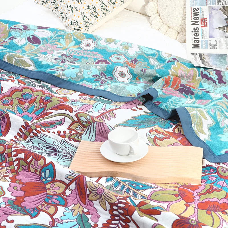 Decorbites™ Japanische Baumwoll-Gaze-Sommerdecke - Luxuriöse weiche Steppdecke und Sofatuch für Erwachsene