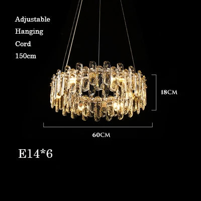 DecorBites™ Crystal Dimmable Pendant Light Luminaire for Living Room Bedroom