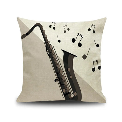Decorbites™ Notenbrief Piano-Grafik-Druck Leinen-Kissenbezug 45x45cm Wohnzimmer-Dekoration