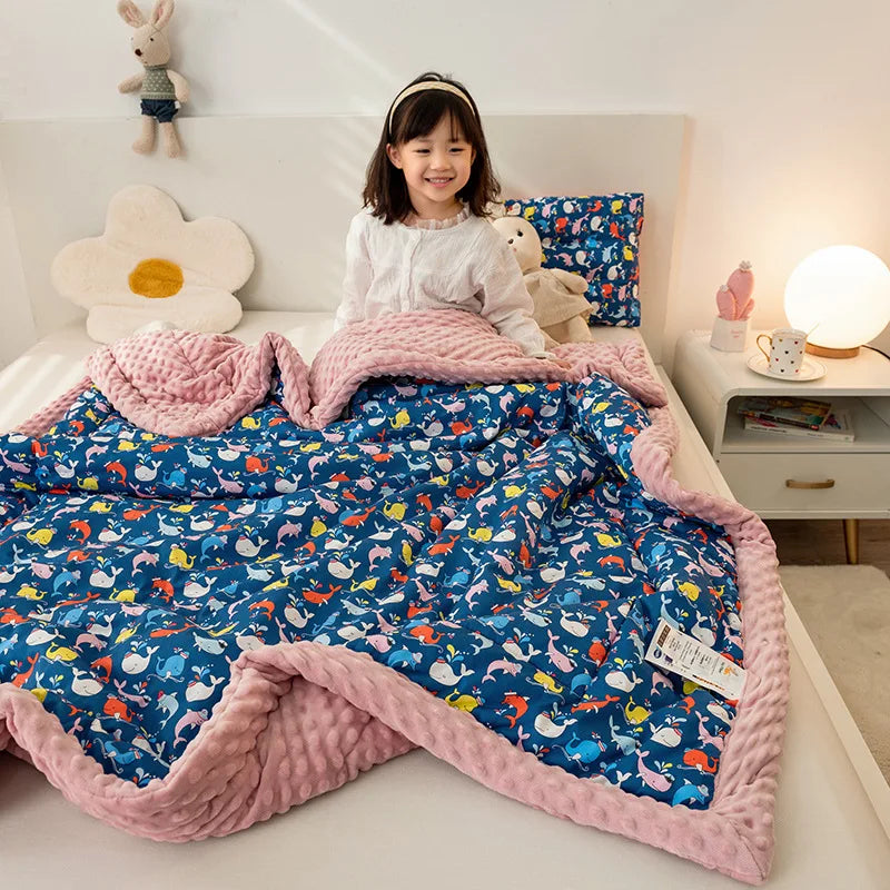 Decorbites™ Baumwoll-Blumendruck Doppelbettdecke | Retro Soothe Kuscheldecke Bettwäsche
