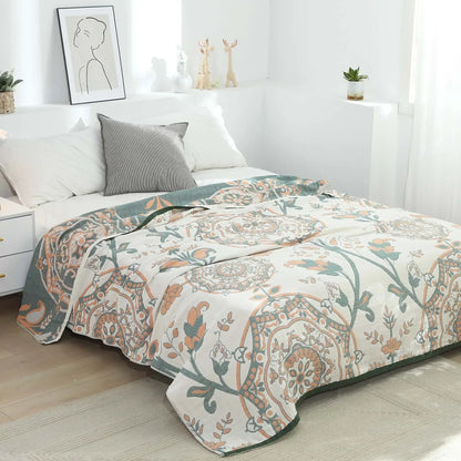 Decorbites™ Boho-Mandala-Baumwolldecke für den Sommer – Doppelseitige weiche Wurfdecke für Betten, Sofas