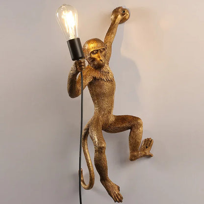Decorbites™ 3-Affen-Hängeleuchter - Schwarz-weißes Harz - Hochwertige Innen-LED-Dekoration