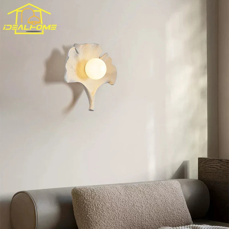 Decorbites™ Ginkgo-Biloba-Harz-Wandleuchte LED-Kunst-Dekoration für Schlafzimmer & Wohnzimmer