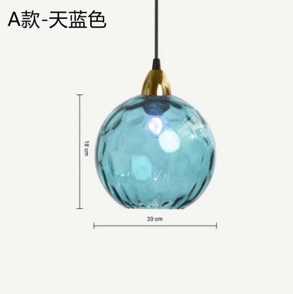Nordic Water Grain Colored Glass Globe Pendant Light