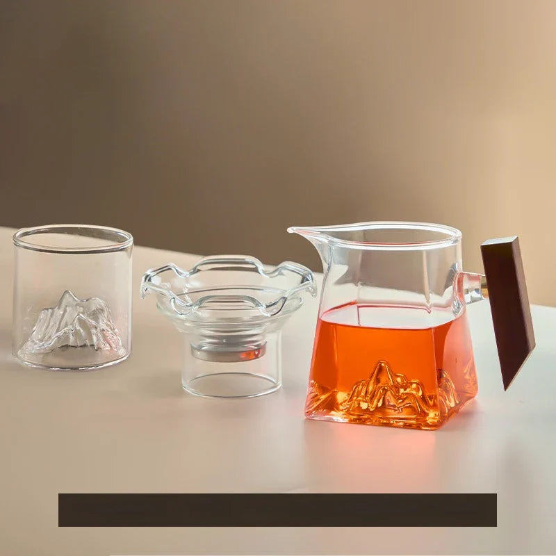 Decorbites™ Glas-Kung-Fu-Teebecher-Set mit Griff und Sieb, 350 ml
